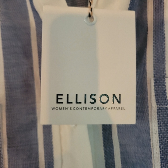 NWT Ellison Striped Cotton Shirt Dress SZ Med - Picture 3 of 5